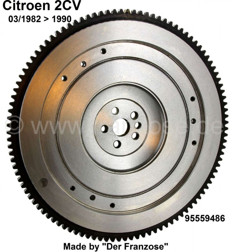 Citroen-2CV - Nieuw vliegwiel. Geschikt voor Citroen 2CV6, vanaf bouwjaar 03/1982. We hebben het complet