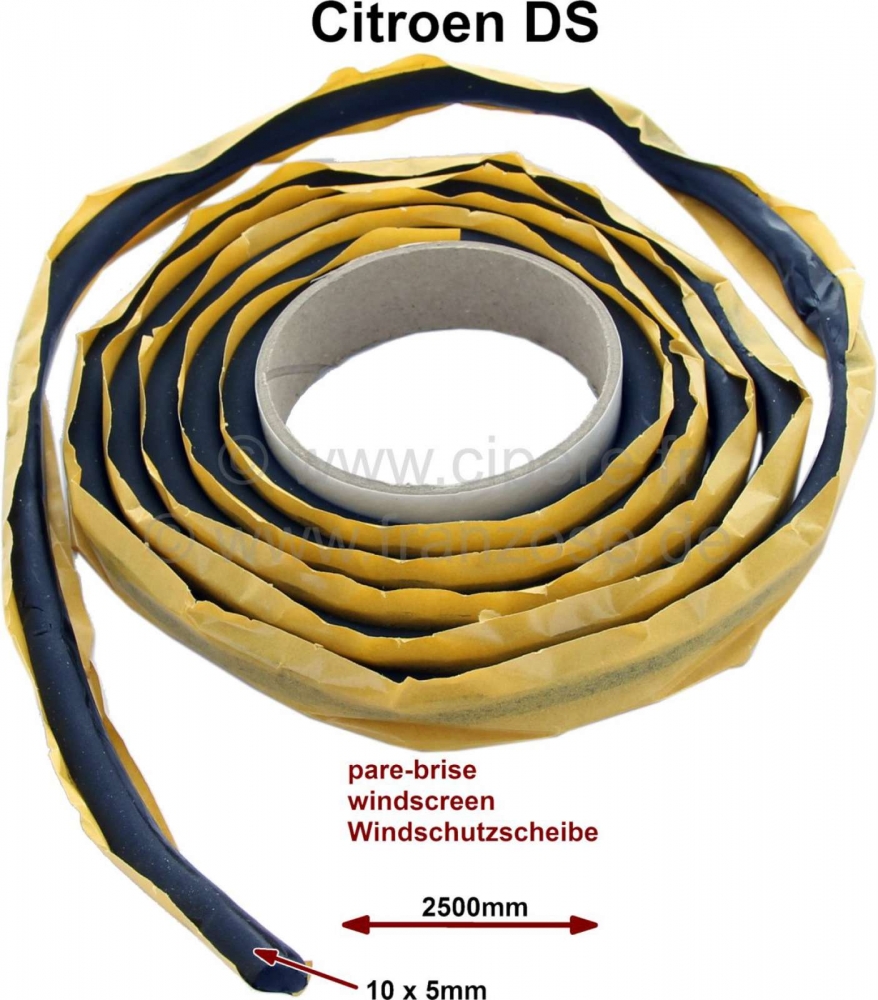 Citroen-2CV - Zwarte boetseerklei, bijvoorbeeld voor het afdichten van de voorruit van de Citroen DS. Af