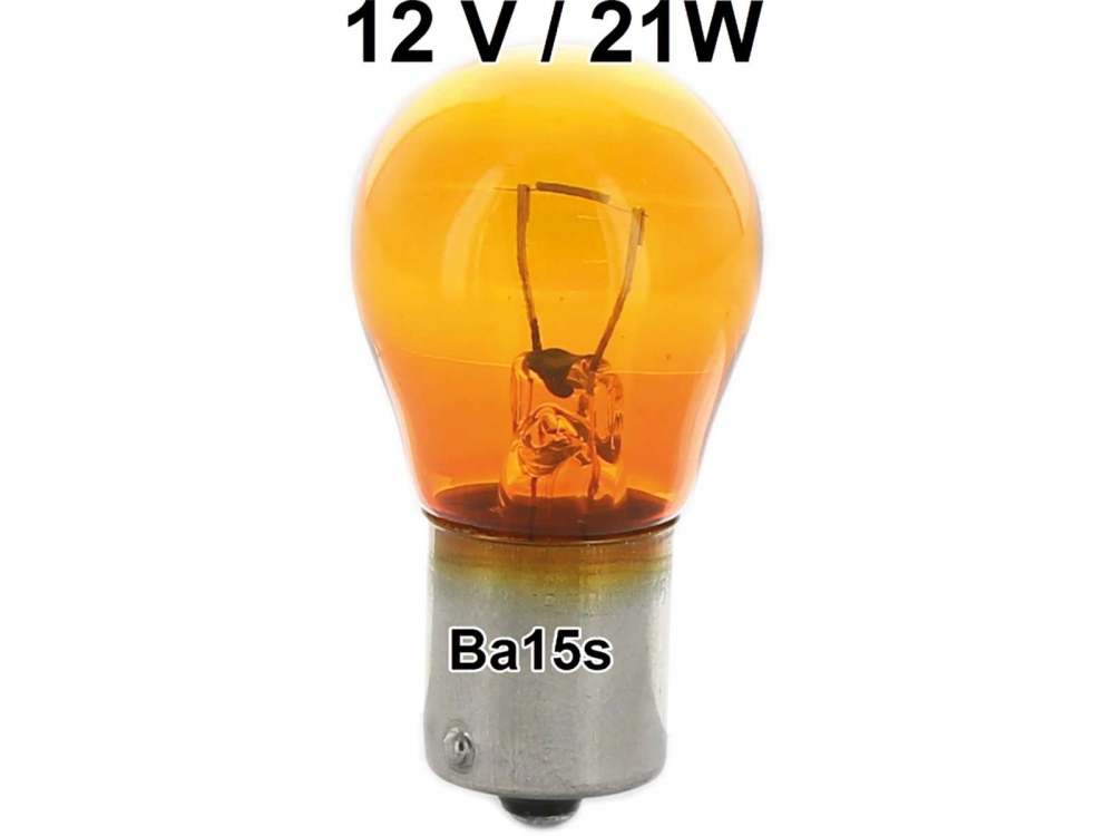 Alle - Lamp 12 Volt, 21 Watt. Lampvoet Ba15s , gekleurd geel!!!!!!!!!! voor witte knipperlichtlen