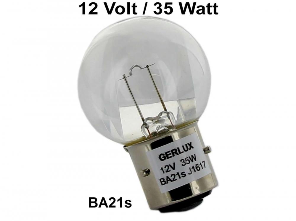 Citroen-2CV - Lamp 12 Volt, 35 Watt, helder, lampvoet met 3 pinnen, Ba21s.