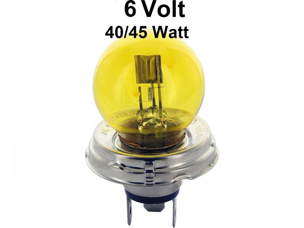 Renault - Lamp 6V, Bilux, lampvoet P45T, 40/45 Watt, in donkergeel!!!