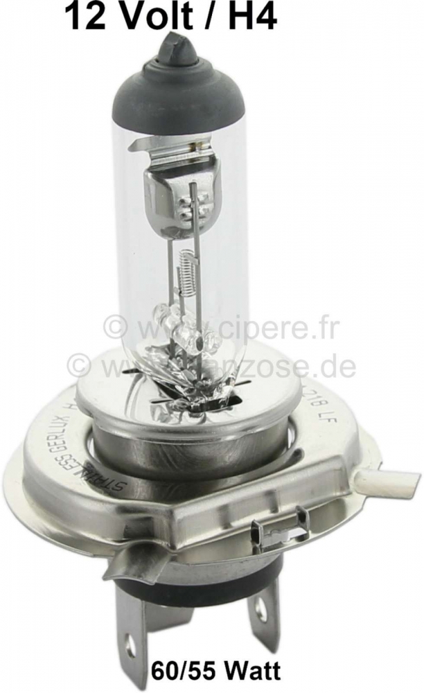 Peugeot - Lamp 12 Volt, H4, 55/60 Watt.