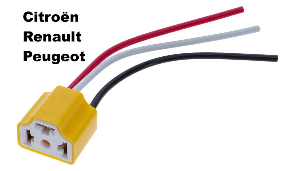 Renault - Lampfitting (stekker) voor Bilux + H4 koplampen. Geschikt voor Citroen 2CV, HY, DS, Renaul