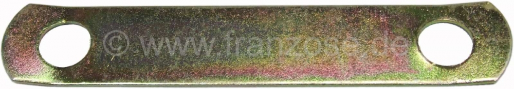 Citroen-2CV - Versnellingsbaksteun op vooras: Borgplaat voor de schroefverbinding op de versnellingsbak.