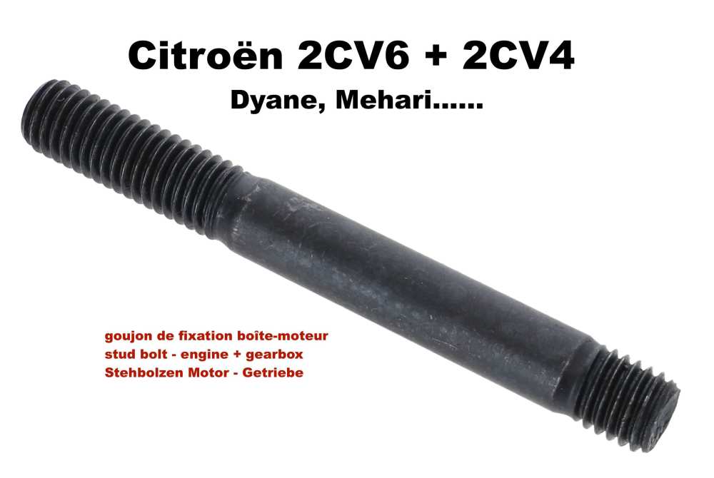 Citroen-2CV - Boutverbinding tussen motor en versnellingsbak: tapbout kort (dit zijn de onderste tapbout