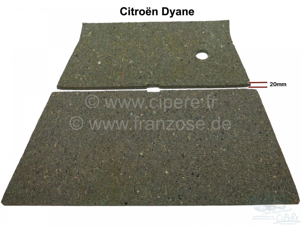 Citroen-2CV - Dyane, motorkap isolatiemat (hoge materiaaldichtheid, ongeveer 20 mm dik! Geschikt voor Ci