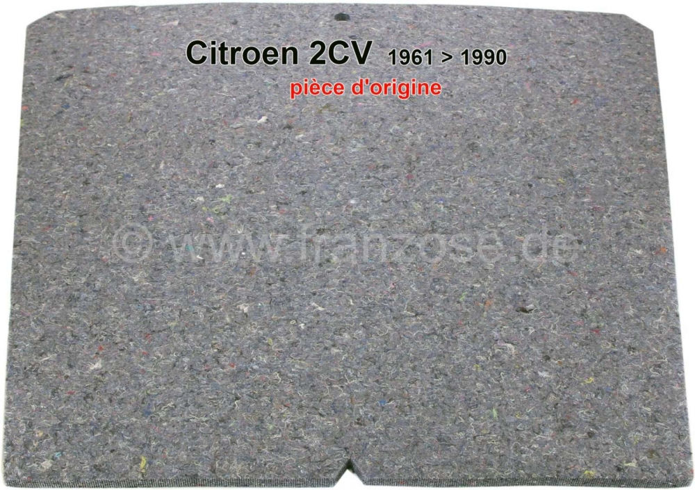 Renault - 2CV, motorkap, isolatiemat (origineel), voor Citroen 2CV, van 1961 tot 1990. De motorkap i