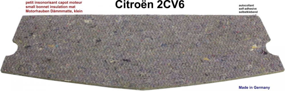 Citroen-2CV - 2CV, motorkap, kleine isolatiemat (zelfklevend). Deze kleine isolatiemat werd in de laatst