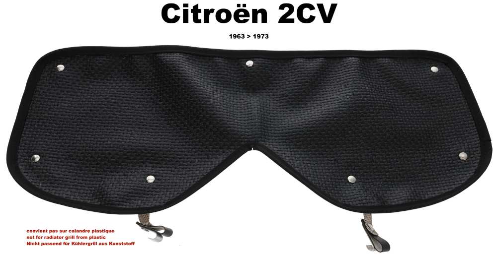 Citroen-2CV - 2CV, radiatorrooster, eenvoudige winterbescherming. Materiaal: kunstleer. De winterbescher