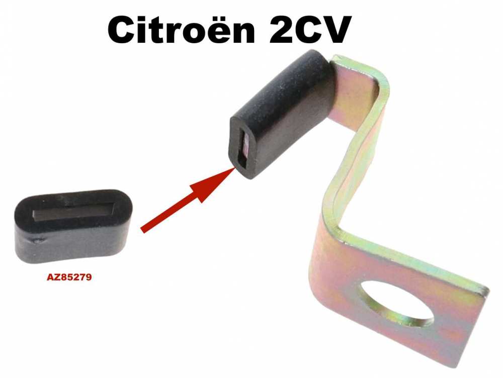 Renault - 2CV, motorkap wang, rubber op de bevestigingsclip van de motorkap wang bevestiging. Of. nr