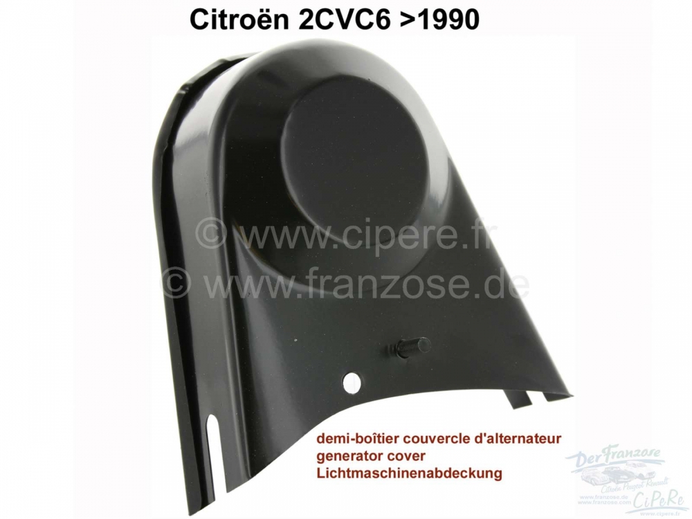 Citroen-2CV - Afdekking motorventilatorhuis dynamo. Geschikt voor Citroen 2CV6. (Deksel bovenop motorven