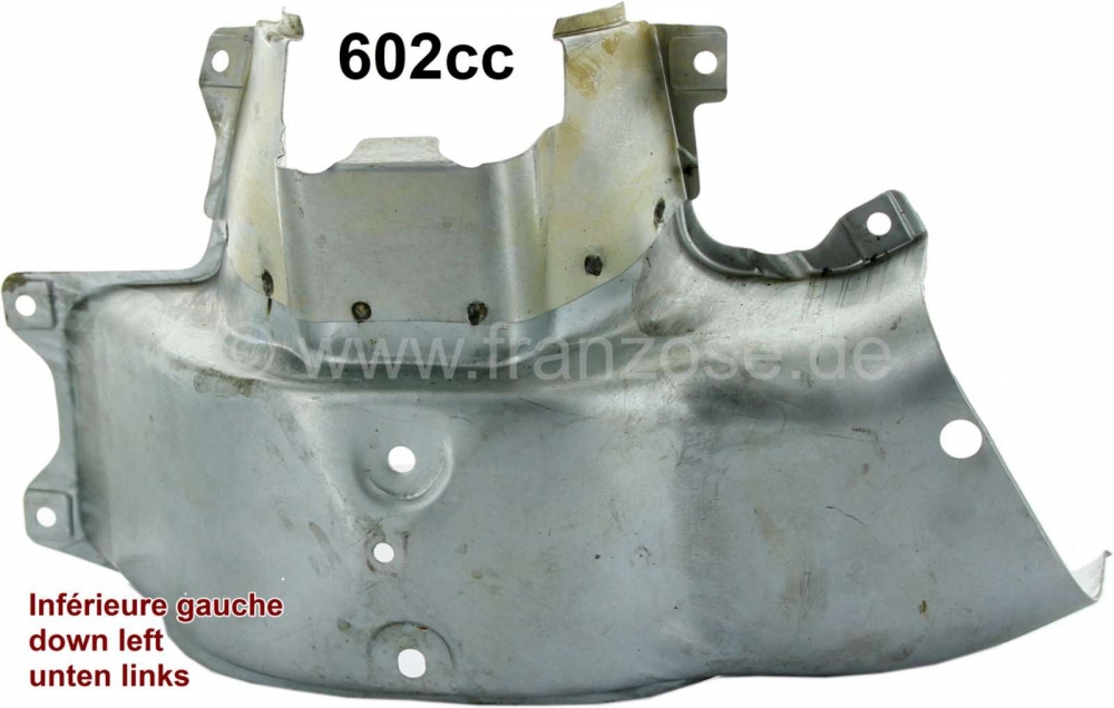 Citroen-2CV - Motorkap rond de cilinder, linksonder (luchtkanaal). Plaatwerk materiaal. Geschikt voor Ci