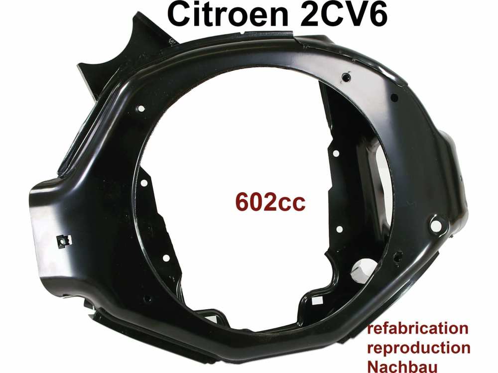 Citroen-DS-11CV-HY - Motorventilatorhuis (voor schijfrem). Geschikt voor Citroen 2CV6, Dyane, AK, Mehari. Repro