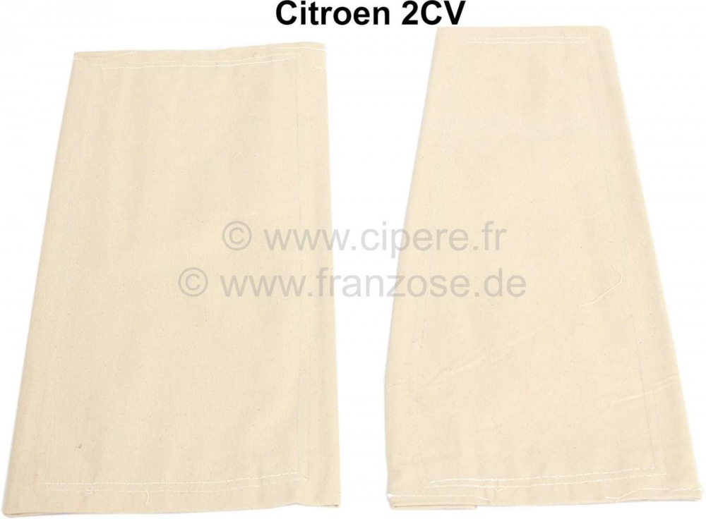 Citroen-2CV - Jute stretchhoes met ijzerdraad aan de zijkanten. (De hoes wordt onder de zitting + rugleu