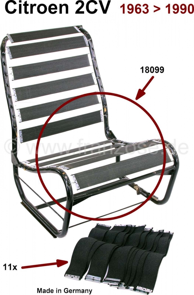 Alle - Ombouwset veiligheidsgordels (voor 1 voorstoel), geschikt voor Citroen 2CV. De gordels ver