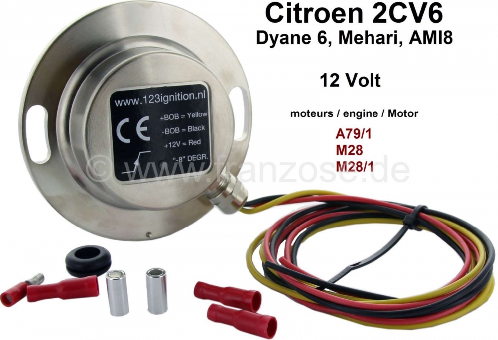 Citroen-2CV - Elektronisch ontstekingssysteem 12 Volt. Voor Citroën 2CV6. Dit elektronische ontstekings