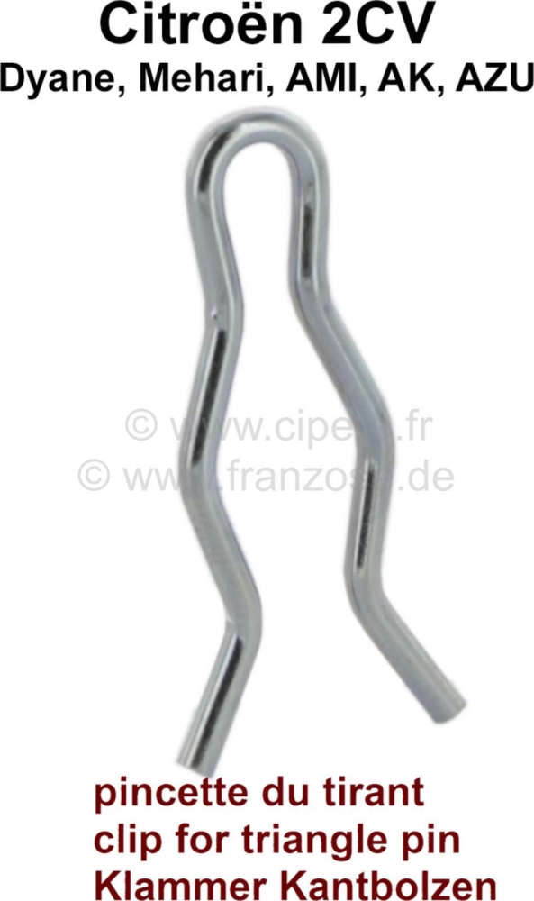 Citroen-2CV - Borgclip voor de randbout. (geschikt voor kleine en grote randbouten). Voor Citroën 2CV, 
