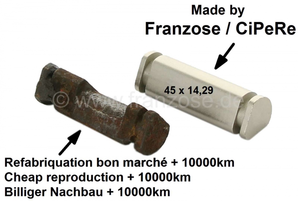 Citroen-2CV - Grote randbout, topkwaliteit. Geschikt voor Citroen 2CV achter. (Bevestiging van de veerpo