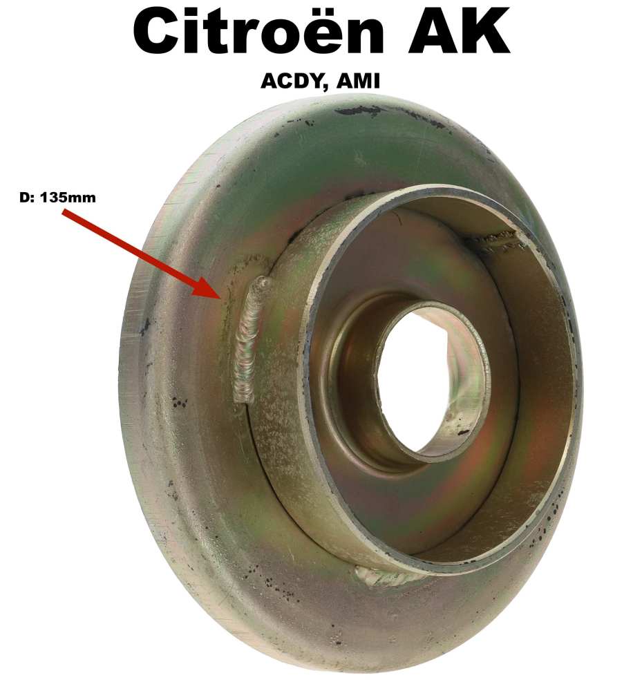 Citroen-2CV - Veerbeker dop, voor grote veerbeker. Geschikt voor Citroen AK, ACDY, Ami 6+8. per stuk. Re