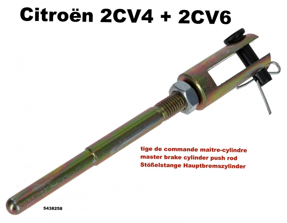 Sonstige-Citroen - Drukstang hoofdremcilinder (verstelbaar). Lengte: 105,75 mm. Gemonteerd tussen rempedaal e