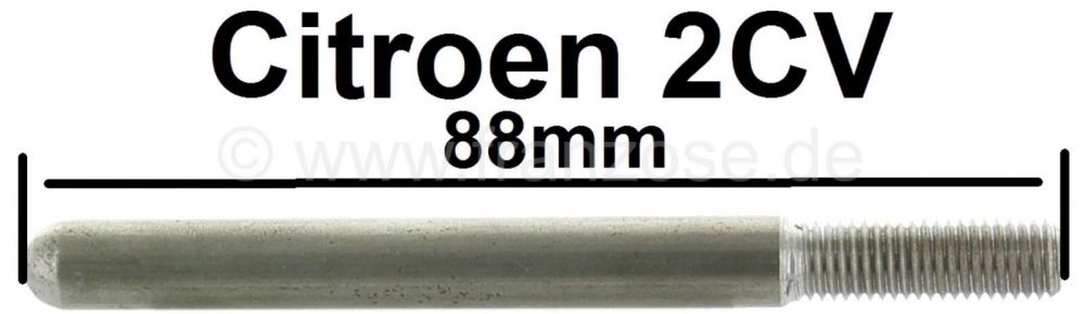 Citroen-2CV - Drukstang hoofdremcilinder (verstelbaar). Lengte 88 mm. Gemonteerd tussen rempedaal en hoo