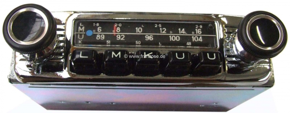 Citroen-2CV - Radio Blaupunkt Frankfurt, met chromen rand, gereviseerd. 24 maanden garantie, 12V. Met Di