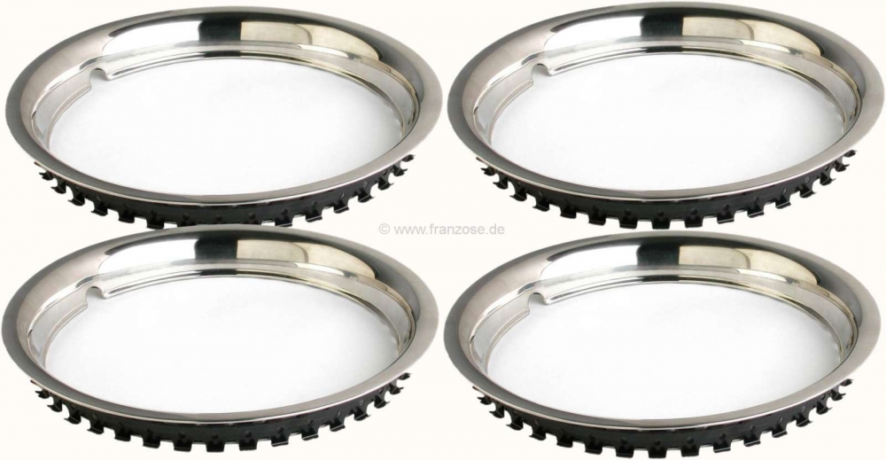 Citroen-2CV - Wielsierringen (4 stuks) van roestvrij staal, voor velg 15