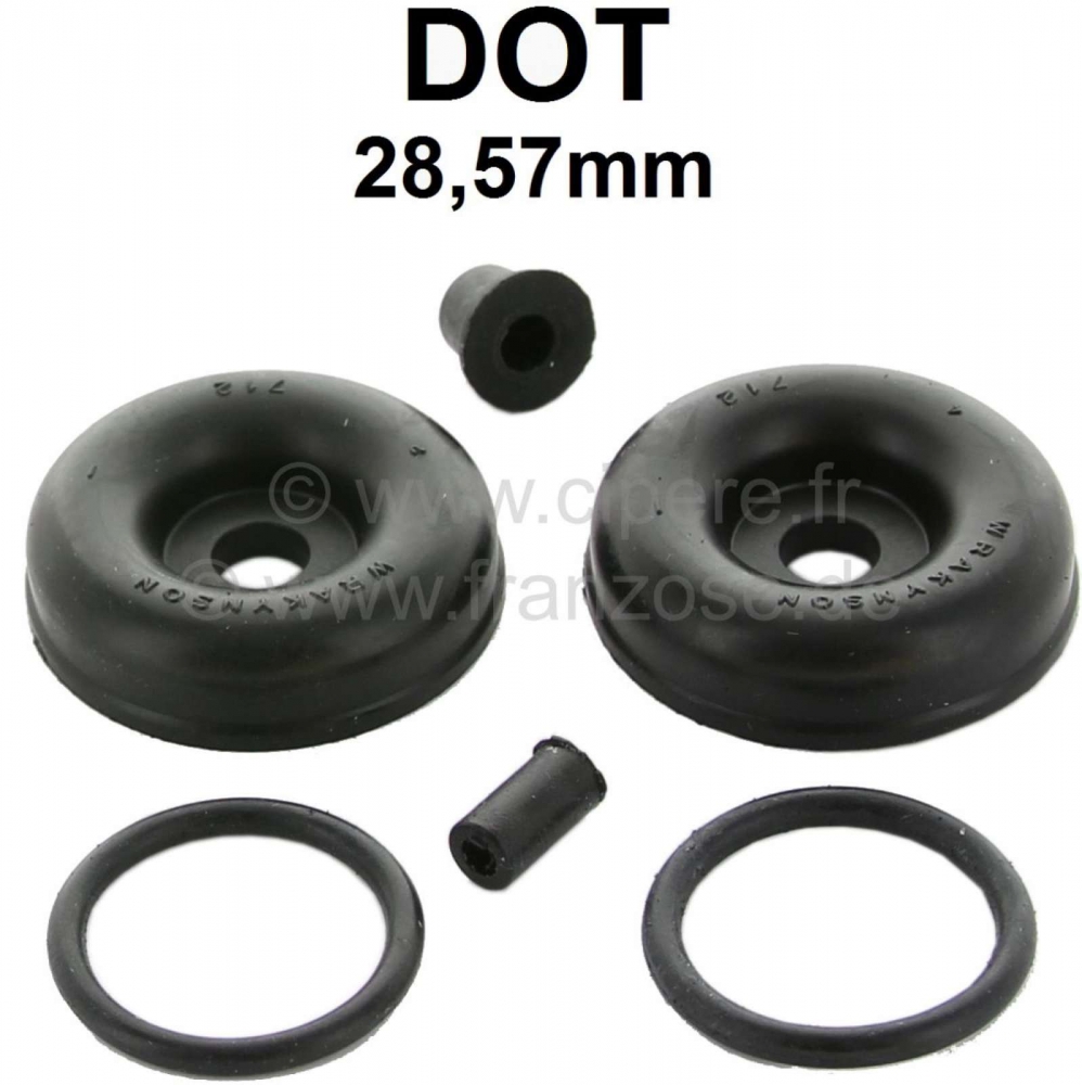 Citroen-2CV - Voorwielremcilinder, reparatieset. Geschikt voor Citroen 2CV met trommelrem voor. Zuiger d