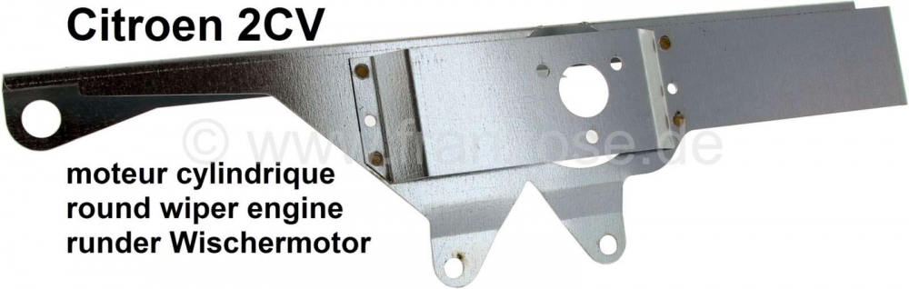 Citroen-2CV - Bevestigingsplaat ruitenwissermotor, voor de ronde ruitenwissermotor. Geschikt voor Citroe