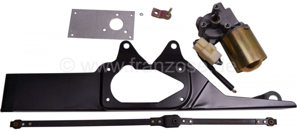 Citroen-2CV - Complete ruitenwissermotorset, 12 volt. Alternatief geschikt voor Citroen 2CV, tot modelja