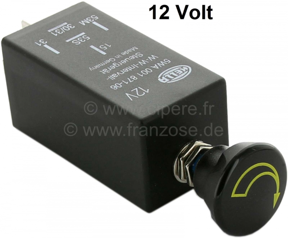 Citroen-2CV - Ruitenwisser intervalschakelaar voor montage achteraf! Fabrikant Hella! 12 Volt. Je zult b