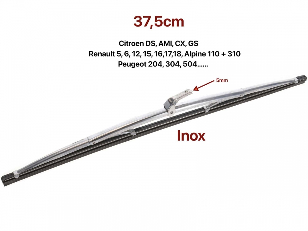 Renault - Wisserblad - ruitenwisser. Lengte: 37,5 cm. Materiaal: Roestvrij staal (niet gepolijst). V