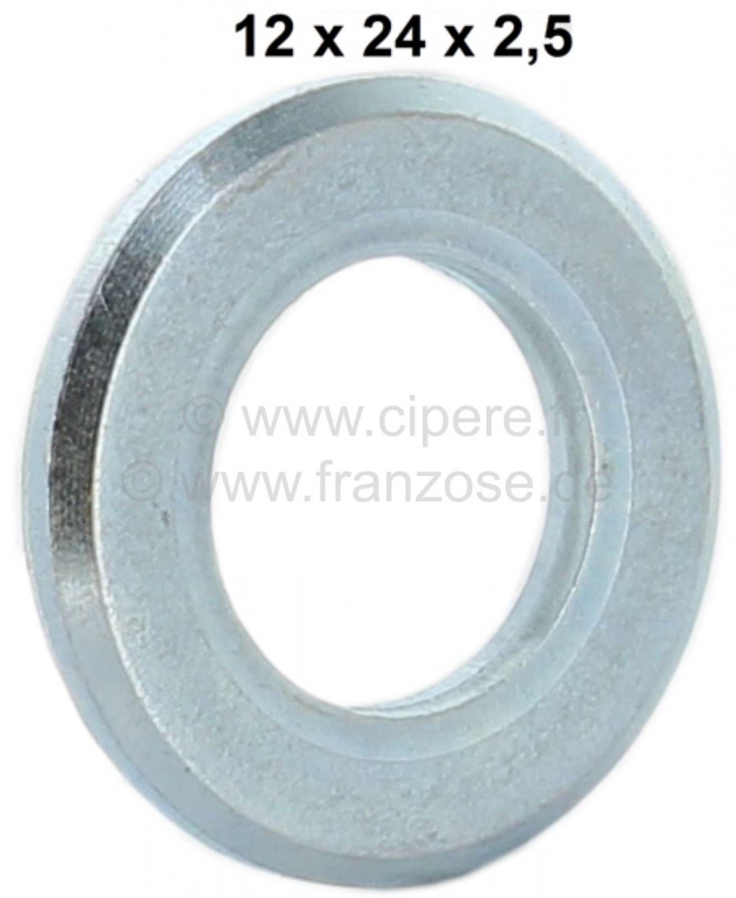 Citroen-2CV - Schokdemperbout - sluitring, dunne uitvoering. Geschikt voor Citroen 2CV met 12mm schokdem