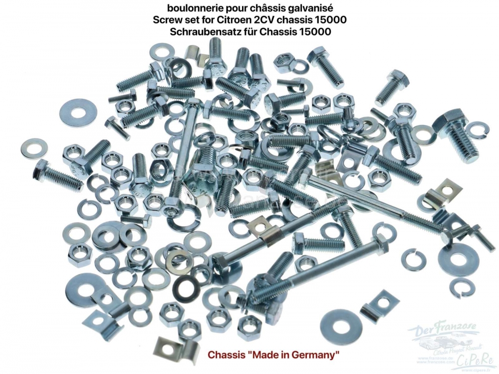 Citroen-2CV - Chassis schroefset voor Citroen 2CV chassis 