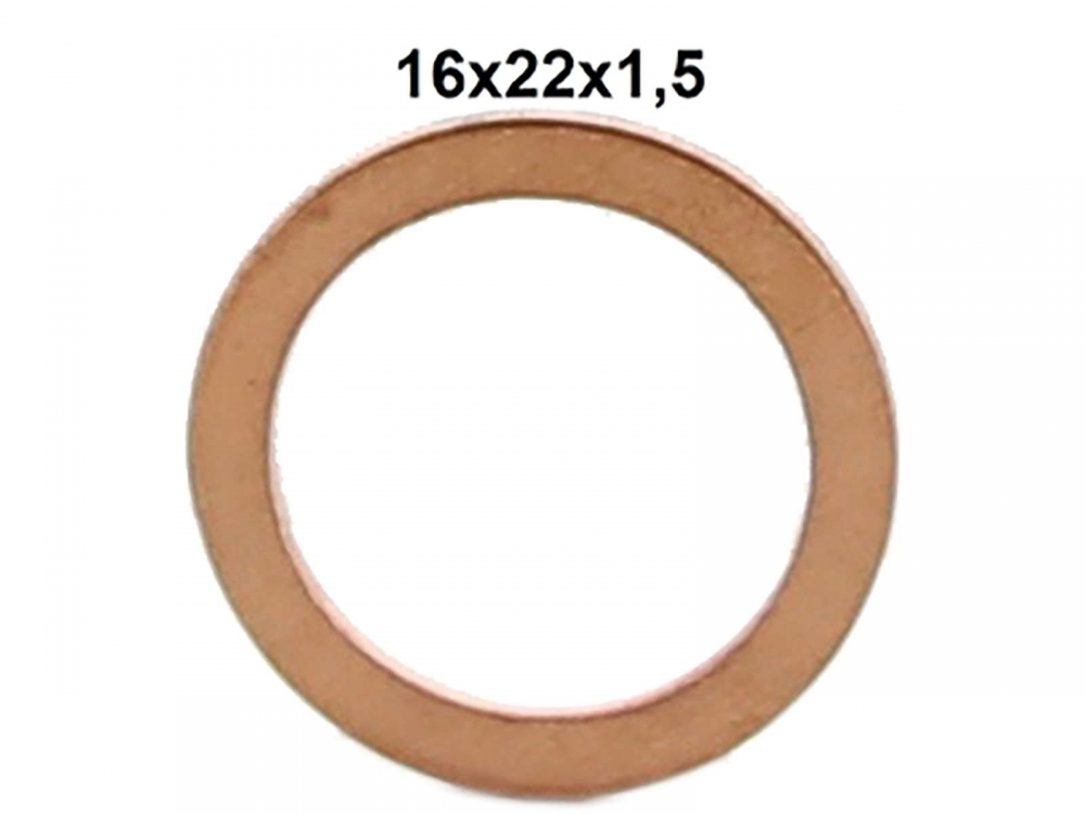 Renault - Koperen pakking 16 x 22 x 1,5. Type A (massief koper).