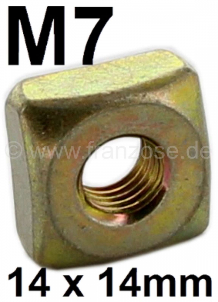 Sonstige-Citroen - M7 kooimoer (doosmoer 14 x 14mm). Geschikt voor Citroen 2CV (voorzijde op origineel chassi