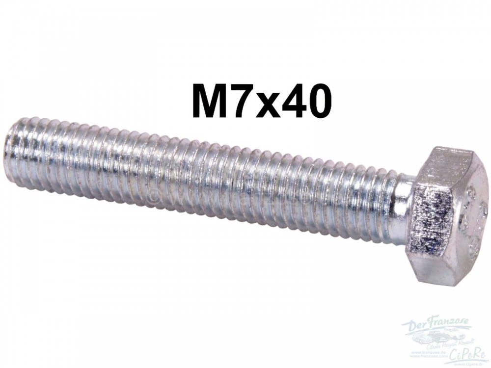 Renault - M7x40 / gegalvaniseerde schroef, bijv. om transmissiebevestiging aan vooras te bevestigen