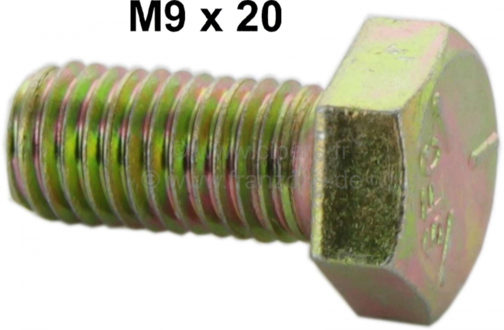 Renault - M9x20 / schroef, geel gegalvaniseerd! (M9x1,25 steek)