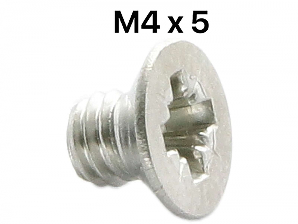 Citroen-2CV - 2CV, voordeurraam, roestvrijstalen scharnierschroef, kruisgleuf, verzonken kop, M4x5. Voor