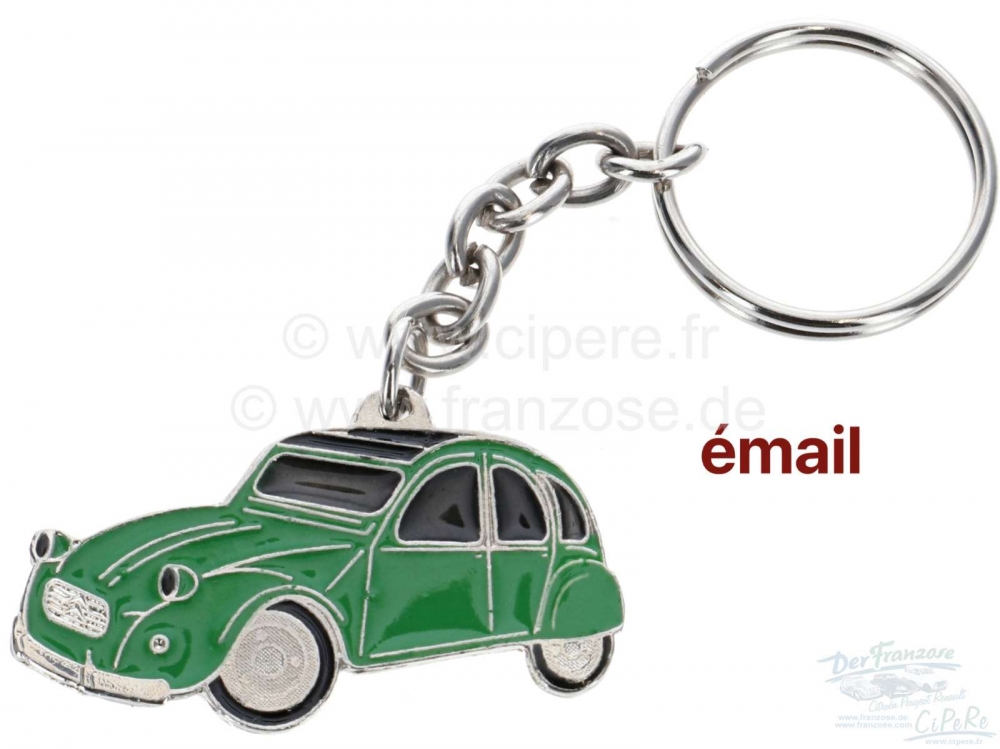 Citroen-2CV - Sleutelhanger 2CV Emallie, groen.