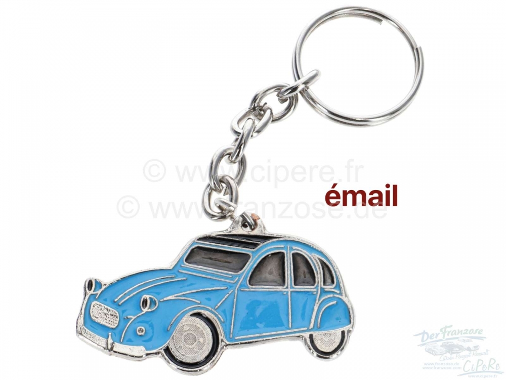 Citroen-2CV - Sleutelhanger 2CV lichtblauw, Emallie