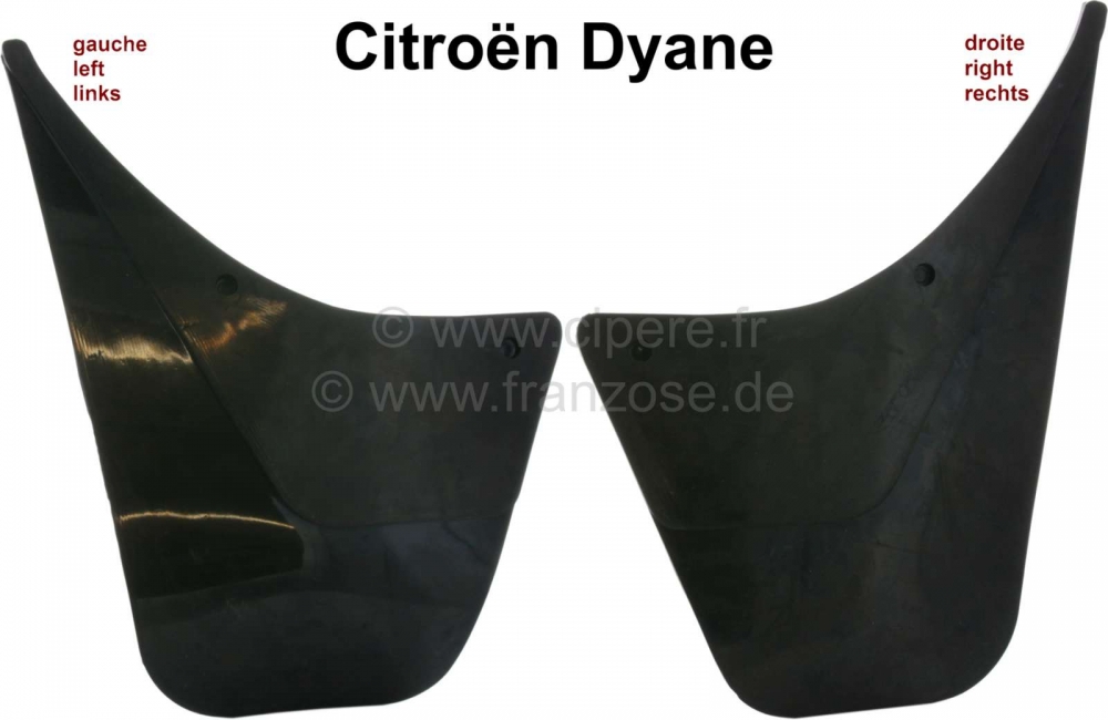 Citroen-2CV - Dyane, voorspatbord: spatlappen links + rechts (1 paar)