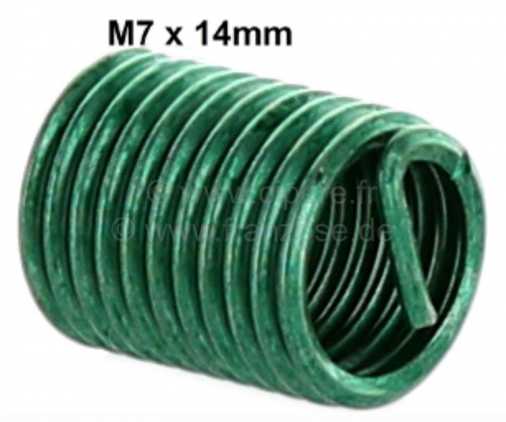 Citroen-2CV - Helicoil inzetstuk M7. Lengte: 14,0 mm. (schroefdraadreparatie)