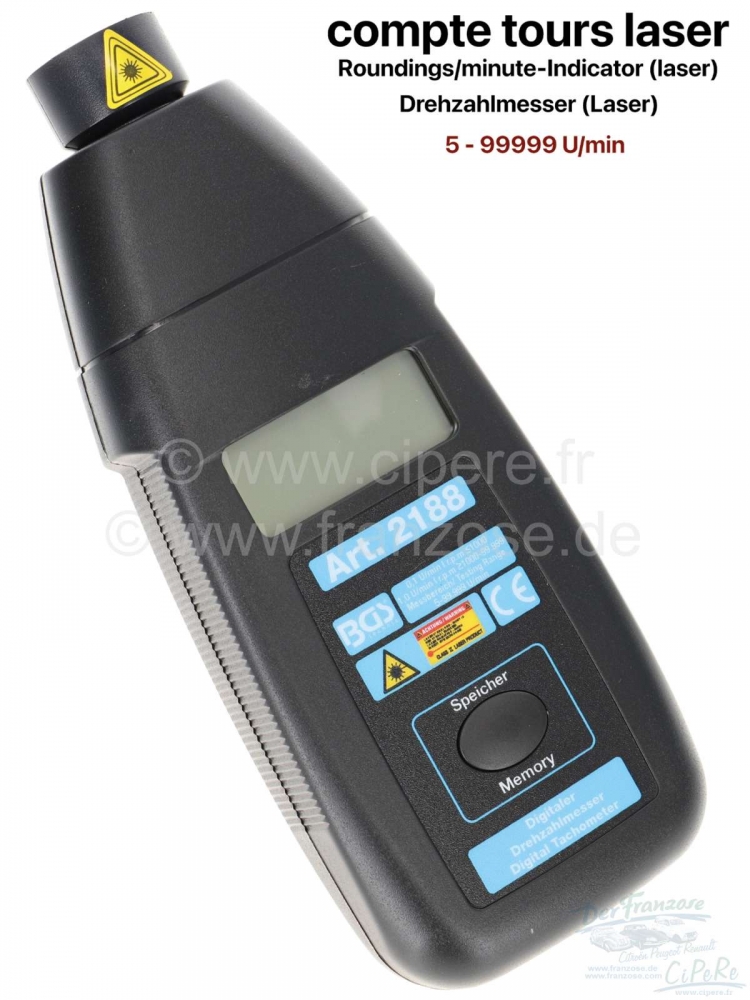 Alle - Lasertachometer. Er is geen eenvoudigere manier om een snelheid te bepalen. Breng gewoon e