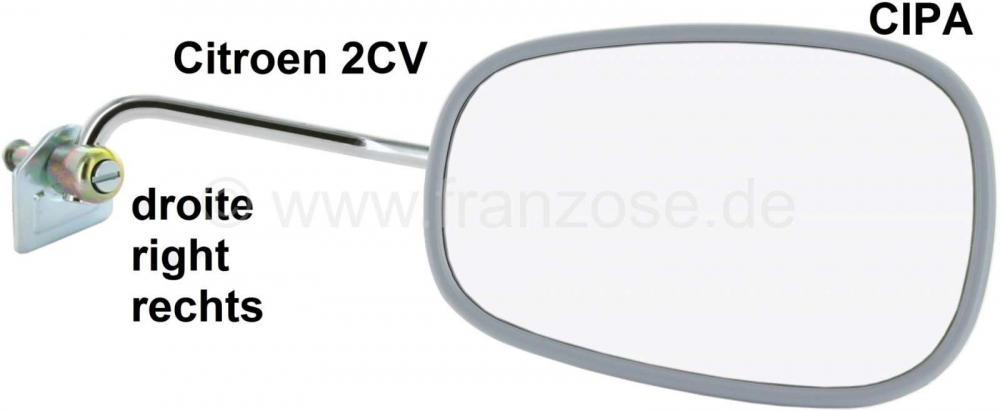 Renault - 2CV, spiegel rechts, origineel CIPA (originele Franse leverancier). De spiegels van CIPA h