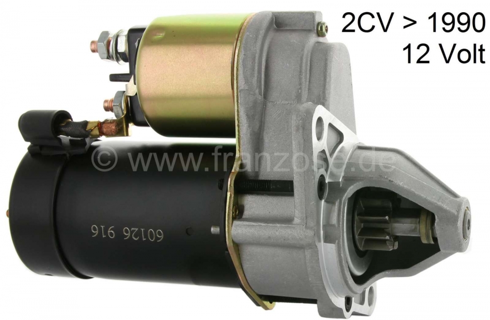 Citroen-2CV - Startmotor, geschikt voor Citroen 2CV6. Nieuw onderdeel! 9 tanden. 12 volt. Geïnstalleerd