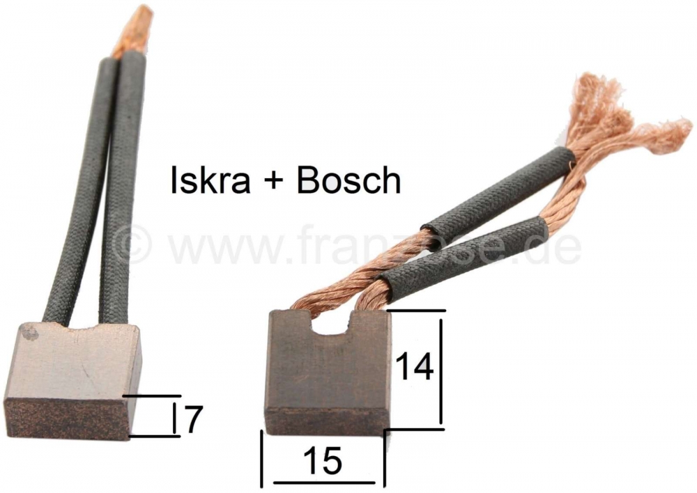 Citroen-2CV - Startborstels Paris Rhone, voor startmotor serie D8E74, D8E116, D8E99. Geschikt voor Renau