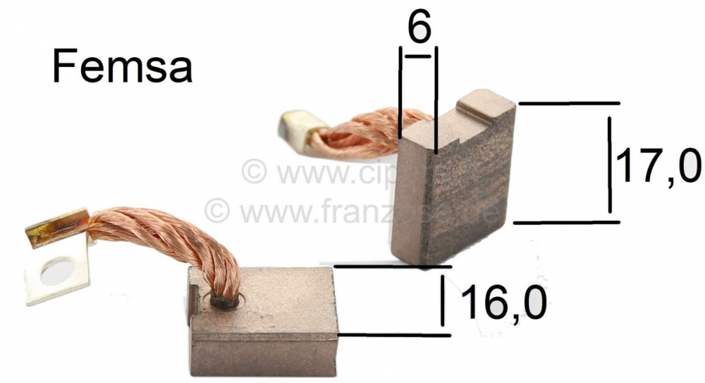 Citroen-2CV - Startborstels, voor Femsa startmotoren. Geschikt voor Citroen 2CV.