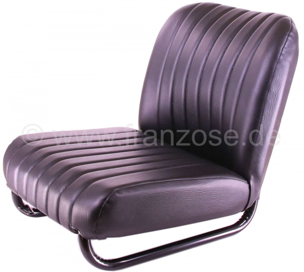 Peugeot - Mehari, complete linkerstoel, zwart kunstleer (nieuw onderdeel). Geschikt voor Citroen Meh