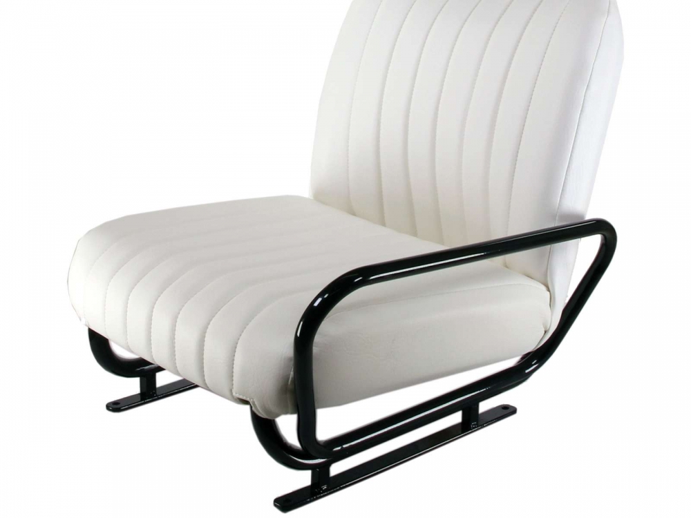 Sonstige-Citroen - Mehari, stoel rechts compleet, kunstleer wit (nieuw onderdeel). Geschikt voor Citroen Meha